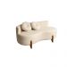 Sofá Decorativo Curvo Orgânico Living Boucle Bege - Montanaris Decor