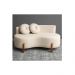 Sofá Decorativo Curvo Orgânico Living Boucle Bege - Montanaris Decor