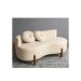 Sofá Decorativo Curvo Orgânico Living Boucle Bege - Montanaris Decor