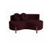 Sofá Decorativo Curvo Orgânico Living Suede Bordo - Montanaris Decor