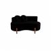 Sofá Decorativo Curvo Orgânico Living Veludo Preto - Montanaris Decor