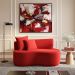 Sofá Decorativo Curvo Orgânico Nature Gaia Suede Vermelho - Montanaris Decor
