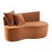 Sofá Decorativo Curvo Orgânico Nature Gaia Veludo Terracota - Montanaris Decor