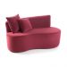 Sofá Decorativo Curvo Orgânico Nature Gaia Veludo Vermelho - Montanaris Decor