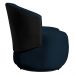 Sofá Namoradeira 2 Lugares Decorativa Lara Veludo Azul Marinho/PU Preto - Montanaris Decor