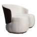 Sofá Namoradeira 2 Lugares Decorativa Lara Veludo Bege/PU Marrom - Montanaris Decor
