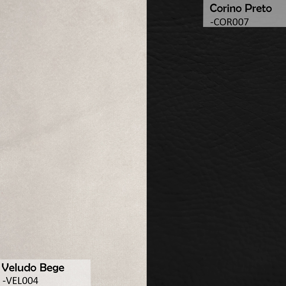 Sofá Namoradeira 2 Lugares Decorativa Lara Veludo Bege/PU Preto - Montanaris Decor