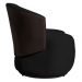 Sofá Namoradeira 2 Lugares Decorativa Lara Veludo Preto/PU Marrom - Montanaris Decor