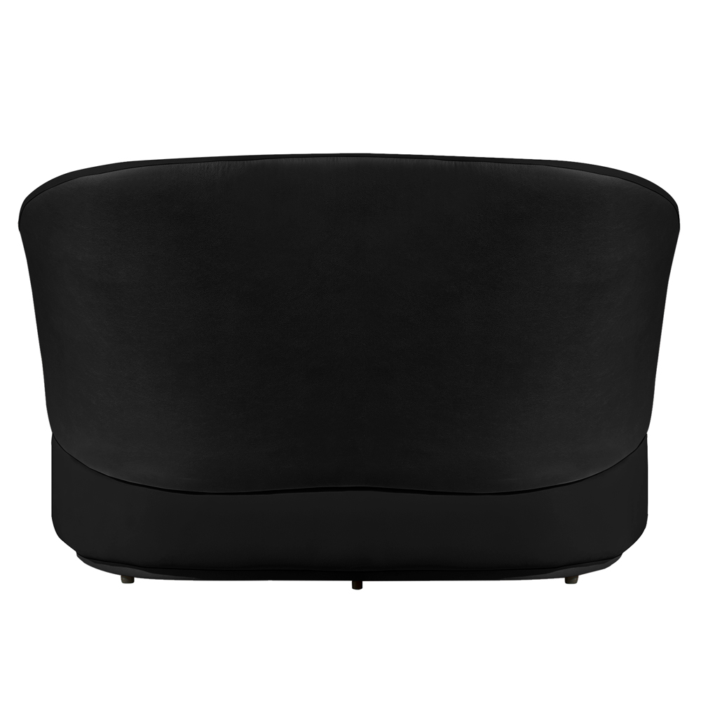 Sofá Namoradeira 2 Lugares Decorativa Lara Veludo Preto/PU Preto - Montanaris Decor