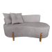 Sofá Orgânico 2 Lugares C/2 Almofadas Curvo Sala Recepção Boucle Cinza - Montanaris Decor