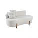 Sofá Orgânico 2 Lugares C/2 Almofadas Curvo Sala Recepção Luna Boucle Branco - Montanaris Decor