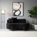 Sofá Orgânico 2 Lugares C/2 Almofadas Curvo Sala Recepção Luna Boucle Preto - Montanaris Decor