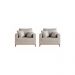 kIt 2 Poltronas Decorativa Sala Estar Beni Pés Madeira Linho Bege - Montanaris Decor