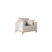 kIt 2 Poltronas Decorativa Sala Estar Beni Pés Madeira Linho Bege - Montanaris Decor
