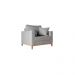 kIt 2 Poltronas Decorativa Sala Estar Beni Pés Madeira Linho Cinza - Montanaris Decor