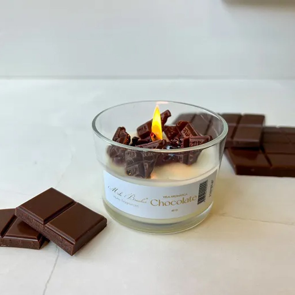 Vela Aromática Perfumada Mels Brushes 80g Chocolate