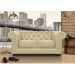 Sofá Chesterfield 2 Lugares com Pés Madeira Couro Bege - Mempra