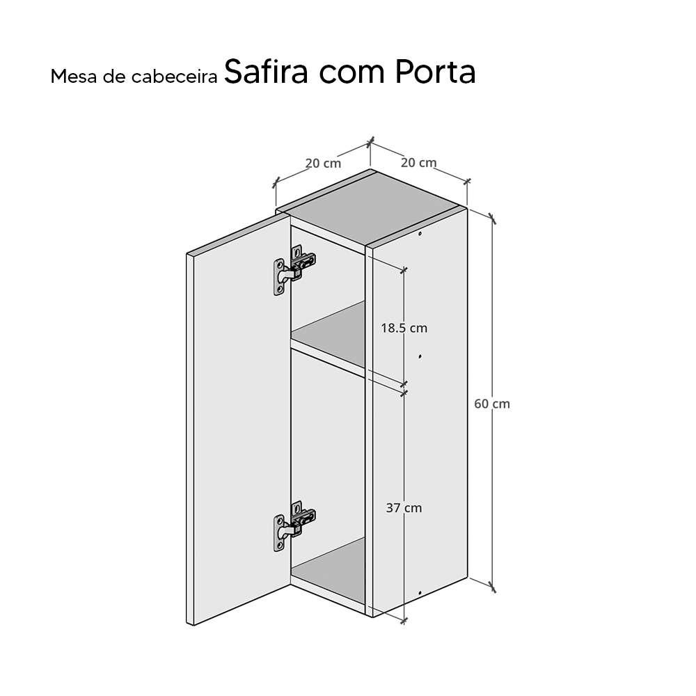 Armário Organizador Multiuso Nogal com Porta para Banheiro