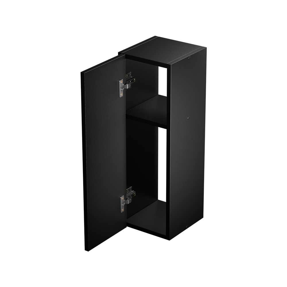 Armário Organizador Multiuso Preto com Porta para Banheiro