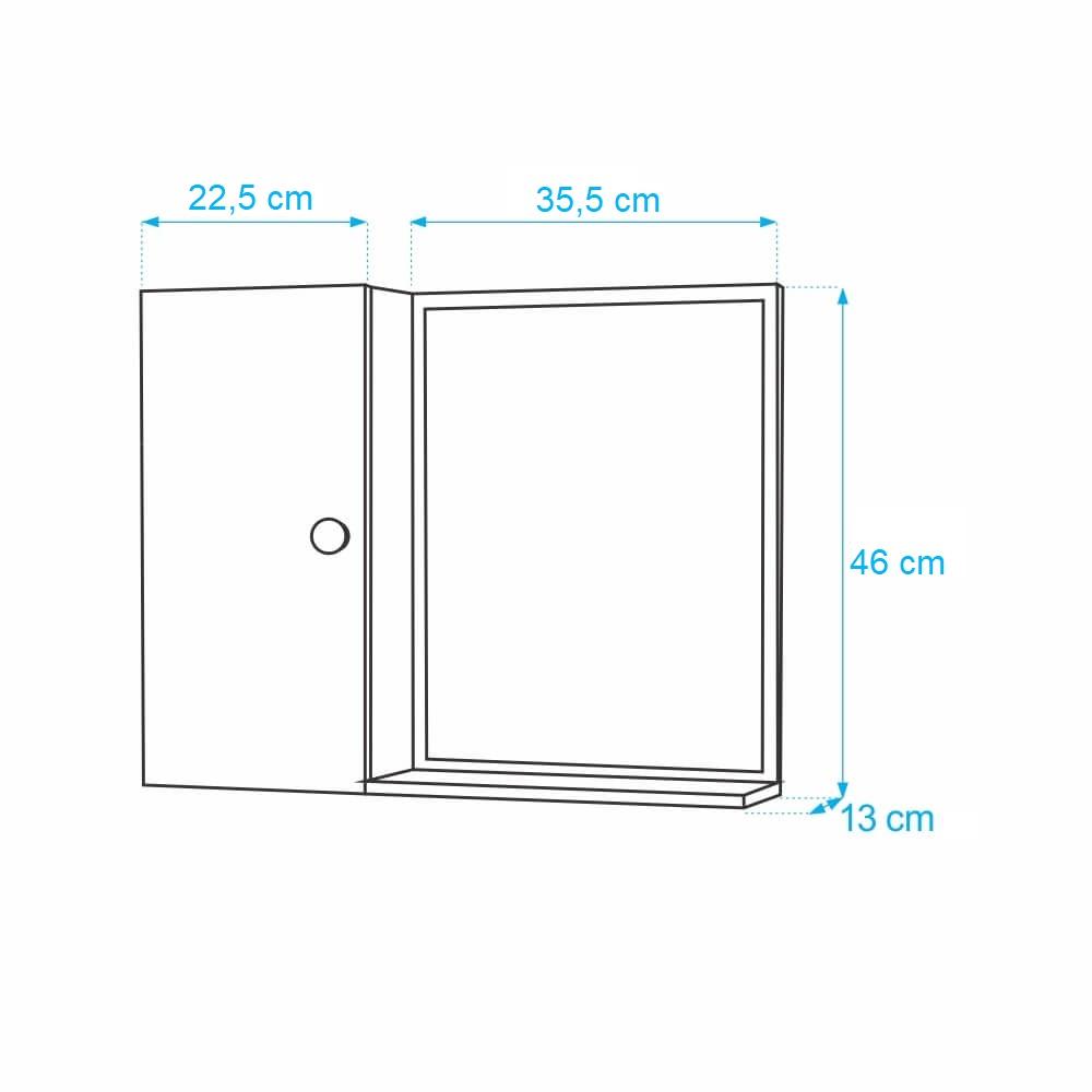 Armário Para Banheiro Com Espelho cor Branco Com Porta Que Fecha Suave