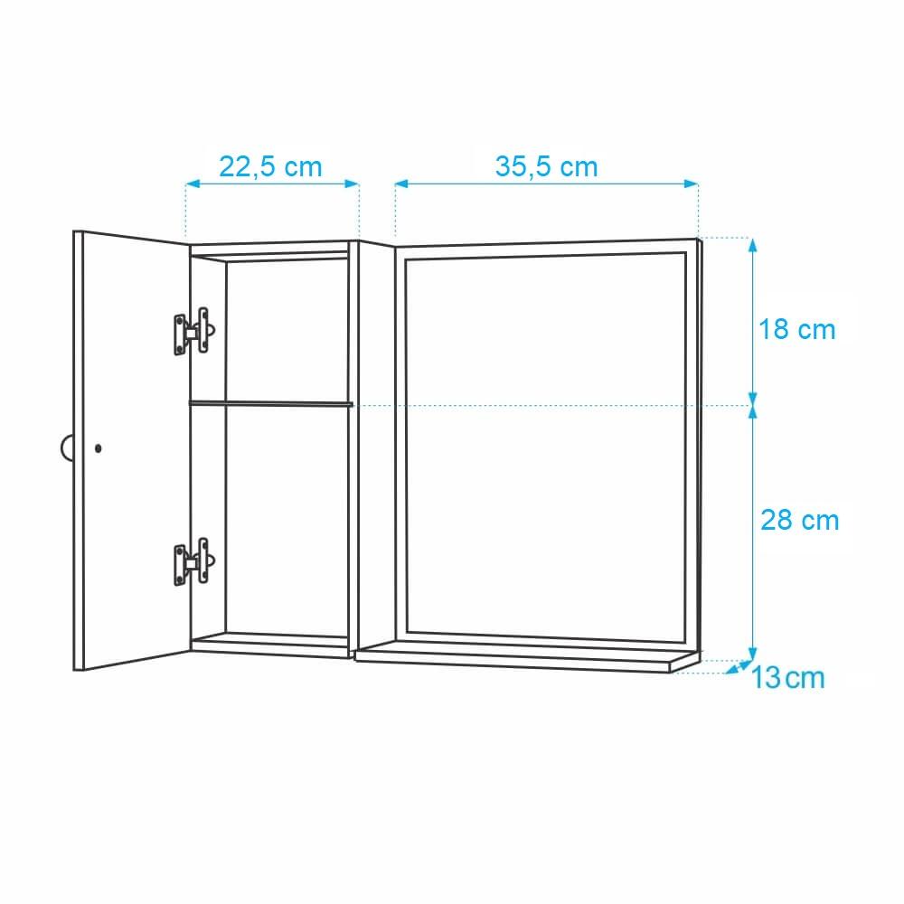 Armário Para Banheiro Com Espelho cor Branco Com Porta Que Fecha Suave