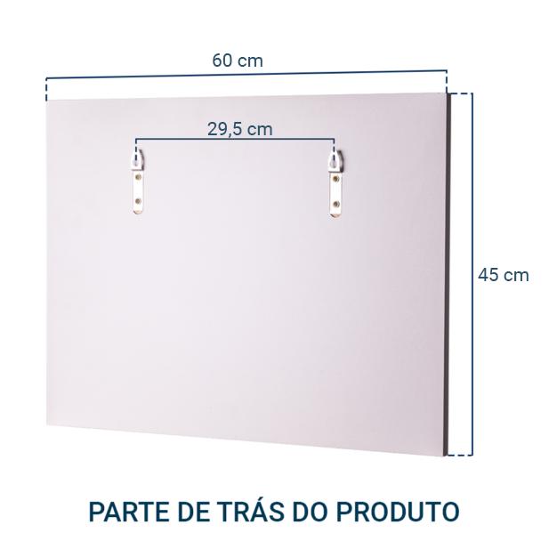 Armário Para Banheiro com Espelho Lugano 60 x 45cm - Preto