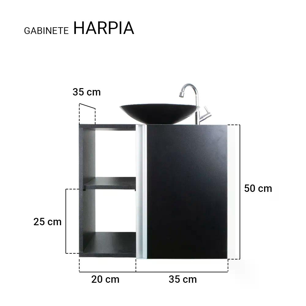 Armário para Banheiro Preto com Cuba Harpia