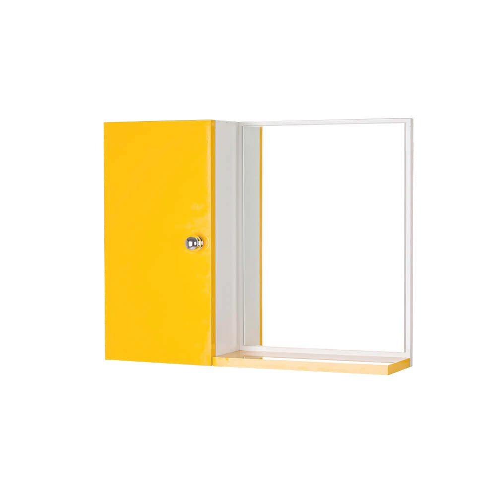 Armário para Banheiro com Espelho Amarelo (já vem montado)