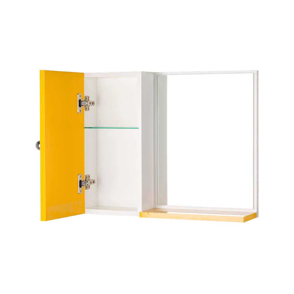 Armário para Banheiro com Espelho Amarelo (já vem montado)