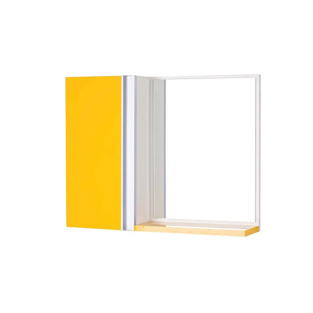 Armário para Banheiro com Espelho Amarelo Barra Vertical