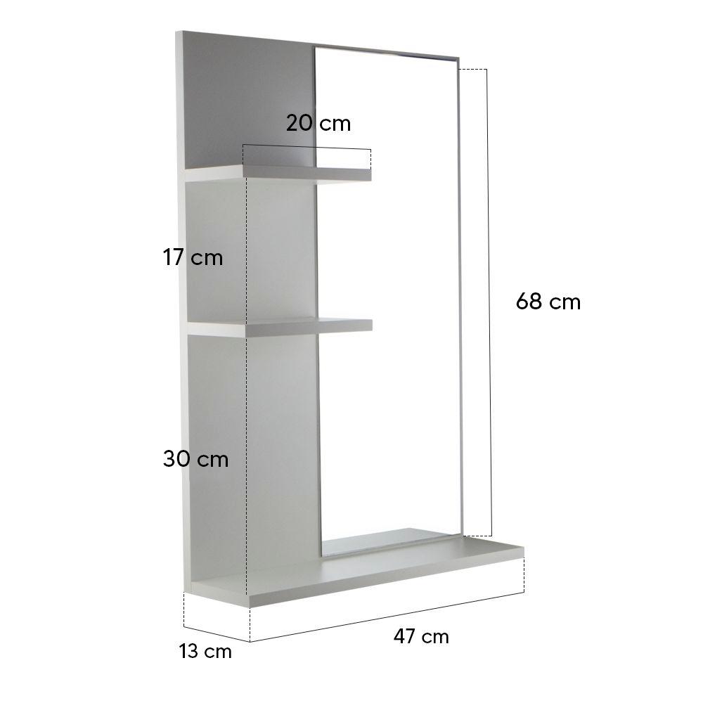 Armário para Banheiro com Espelho Liege A Branco 68cm