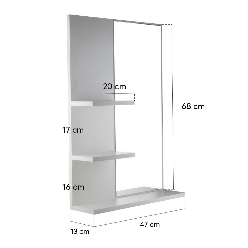 Armário para Banheiro com Espelho Liege B Branco 68cm