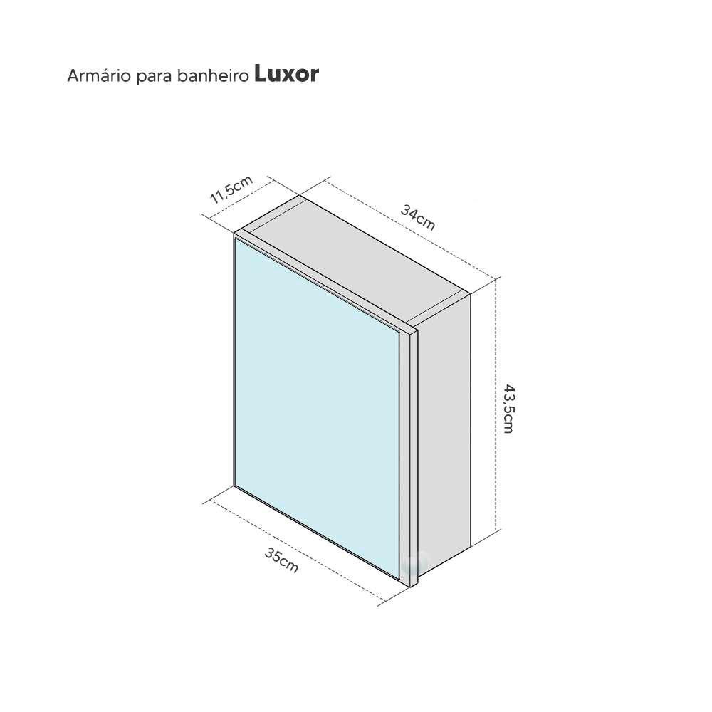 Armário para Banheiro com Espelho Luxor Branco 34cm