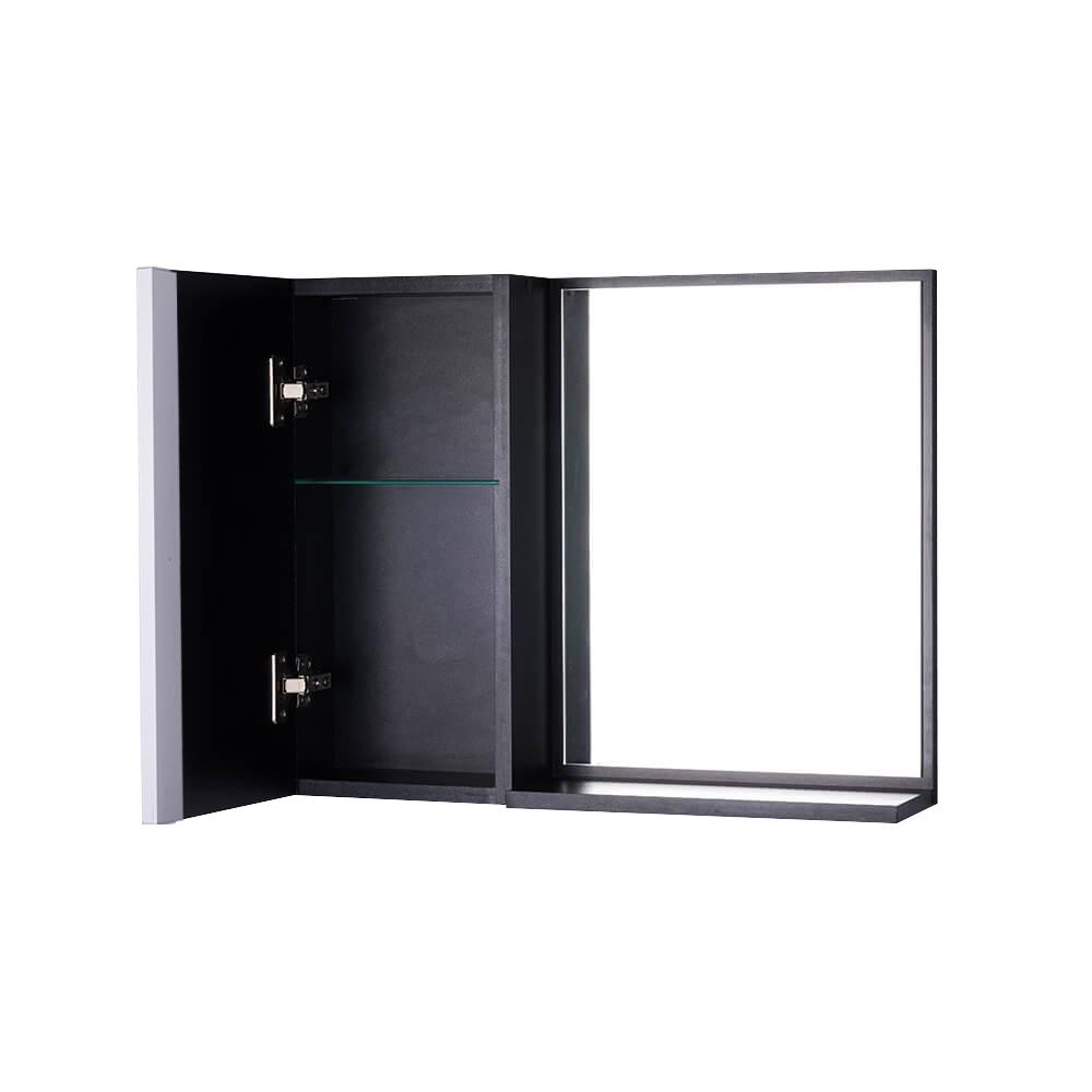 Armário para Banheiro com Espelho Preto Barra Vertical
