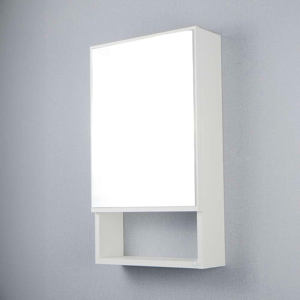 Armário para Banheiro com Espelho Tebas Branco 34cm