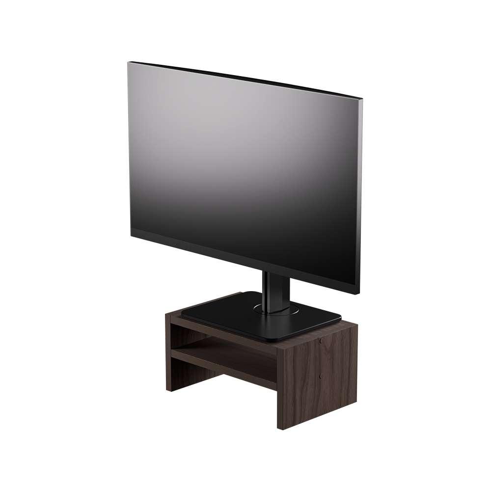 Base Suporte para Monitor Apoio de Mesa Madeira Nogal