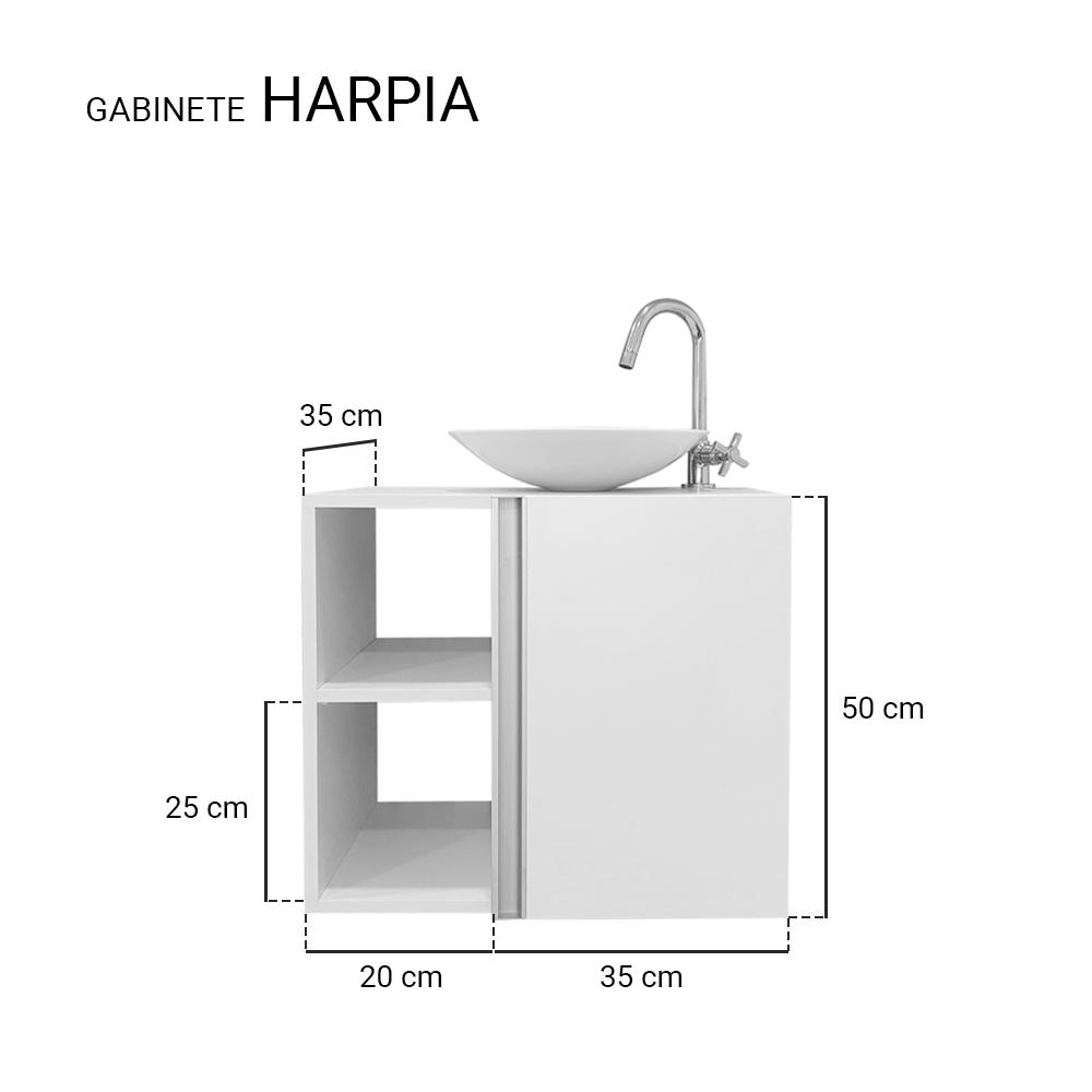 Conjunto Armário para banheiro Branco e Cuba Harpia
