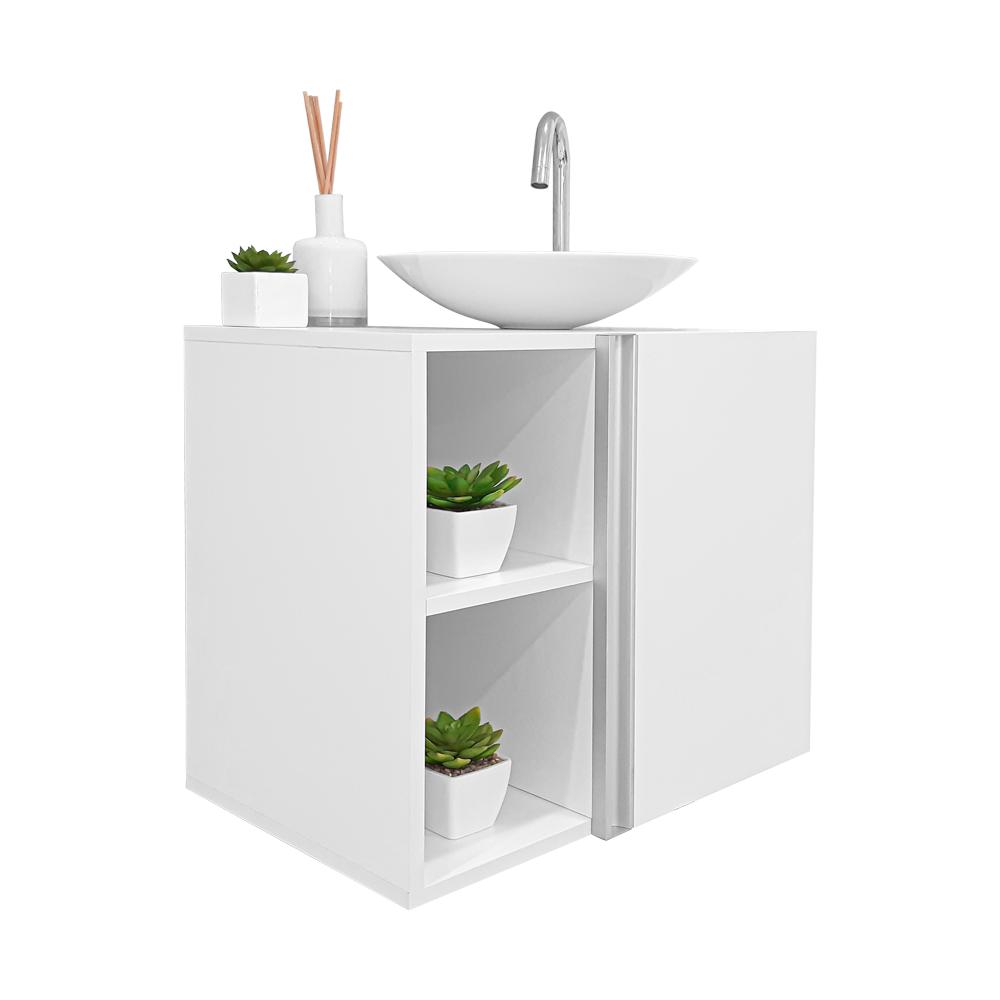 Conjunto Armário para banheiro Branco e Cuba Harpia