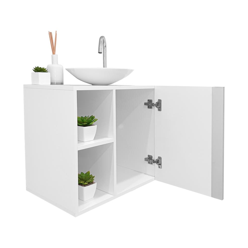 Conjunto Armário para banheiro Branco e Cuba Harpia