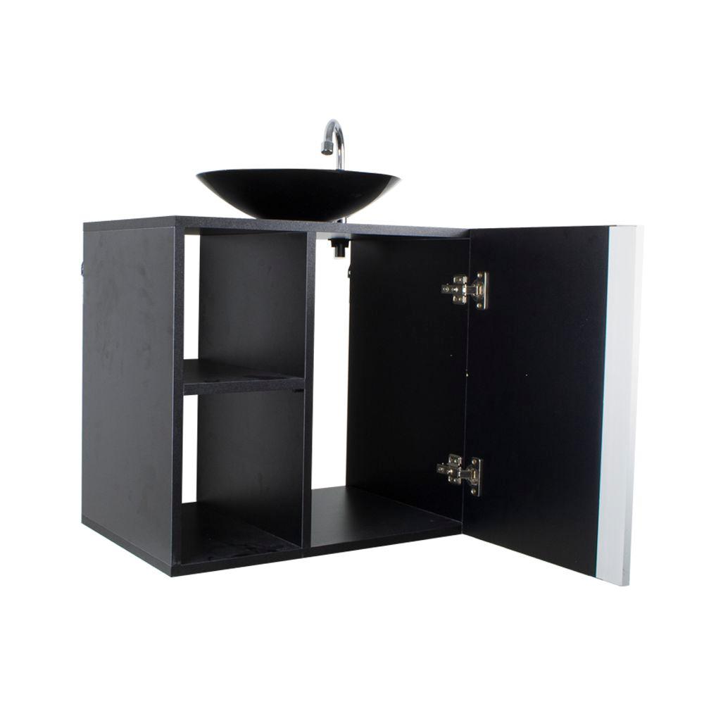 Conjunto Armário para banheiro Preto e Cuba Harpia