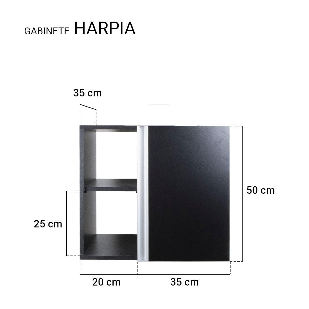 Conjunto Gabinete para Banheiro Preto 55cm sem Cuba Harpia