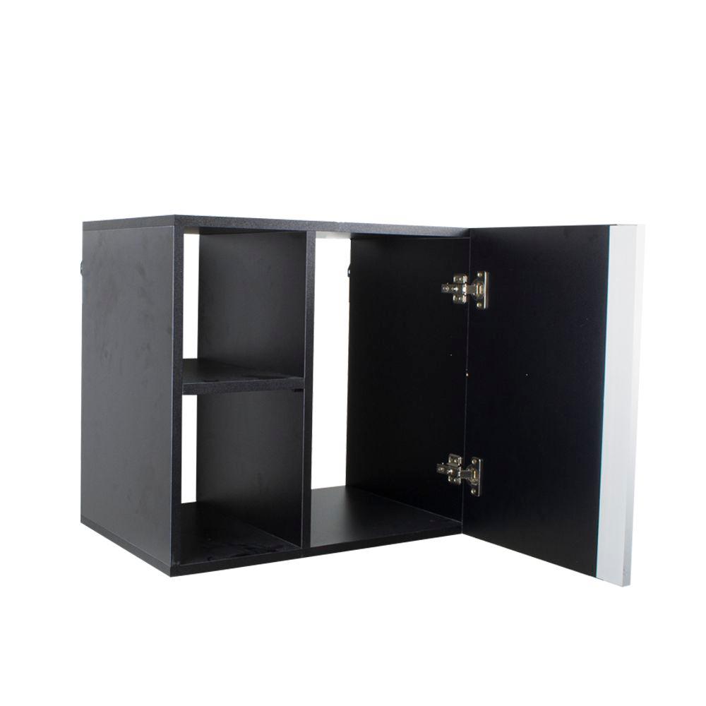 Conjunto Gabinete para Banheiro Preto 55cm sem Cuba Harpia