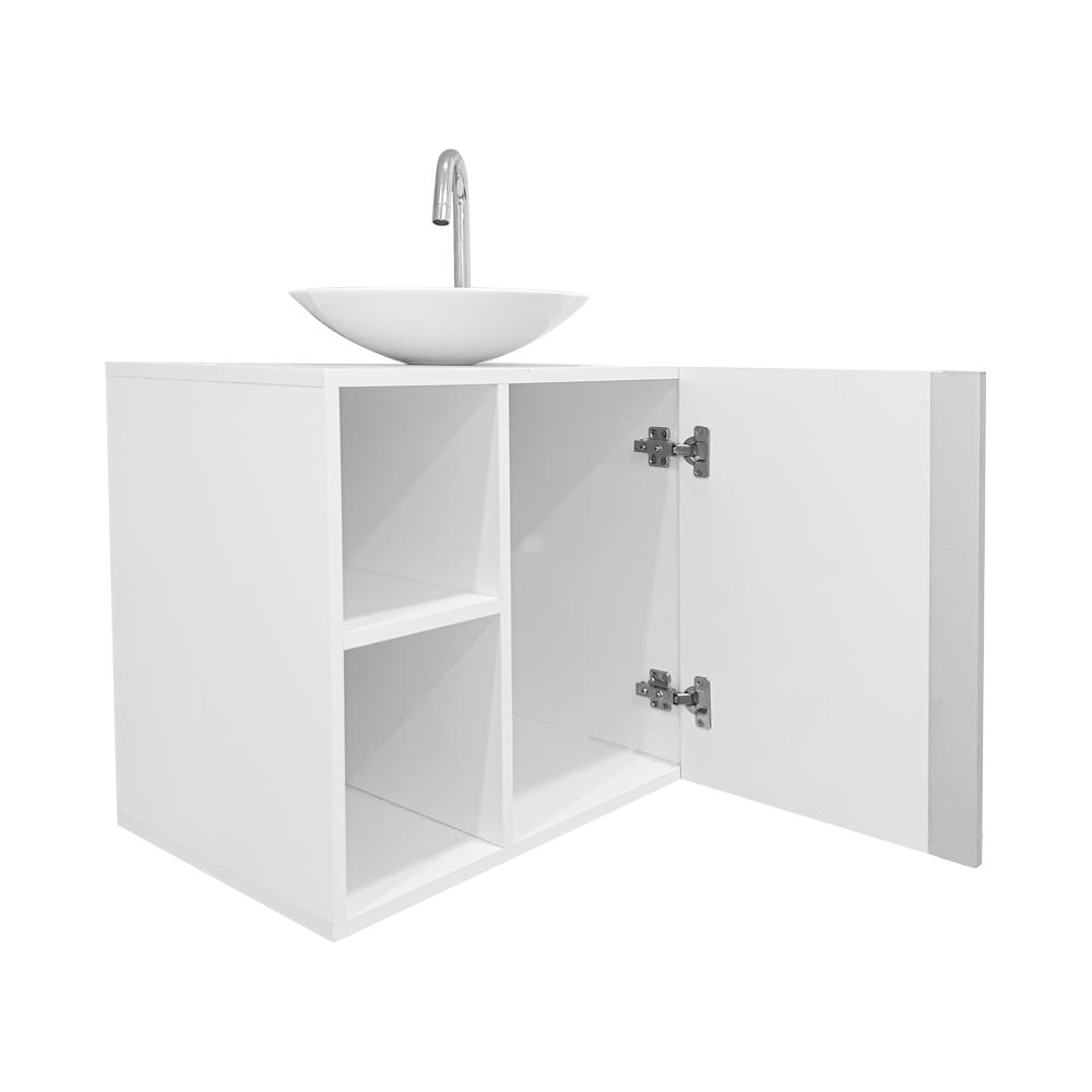 Conjunto Gabinete para banheiro Branco e Cuba com Espelho Harpia