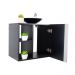 Conjunto Gabinete para banheiro Preto com Cuba Harpia