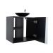 Conjunto Gabinete para banheiro Preto com Cuba Harpia