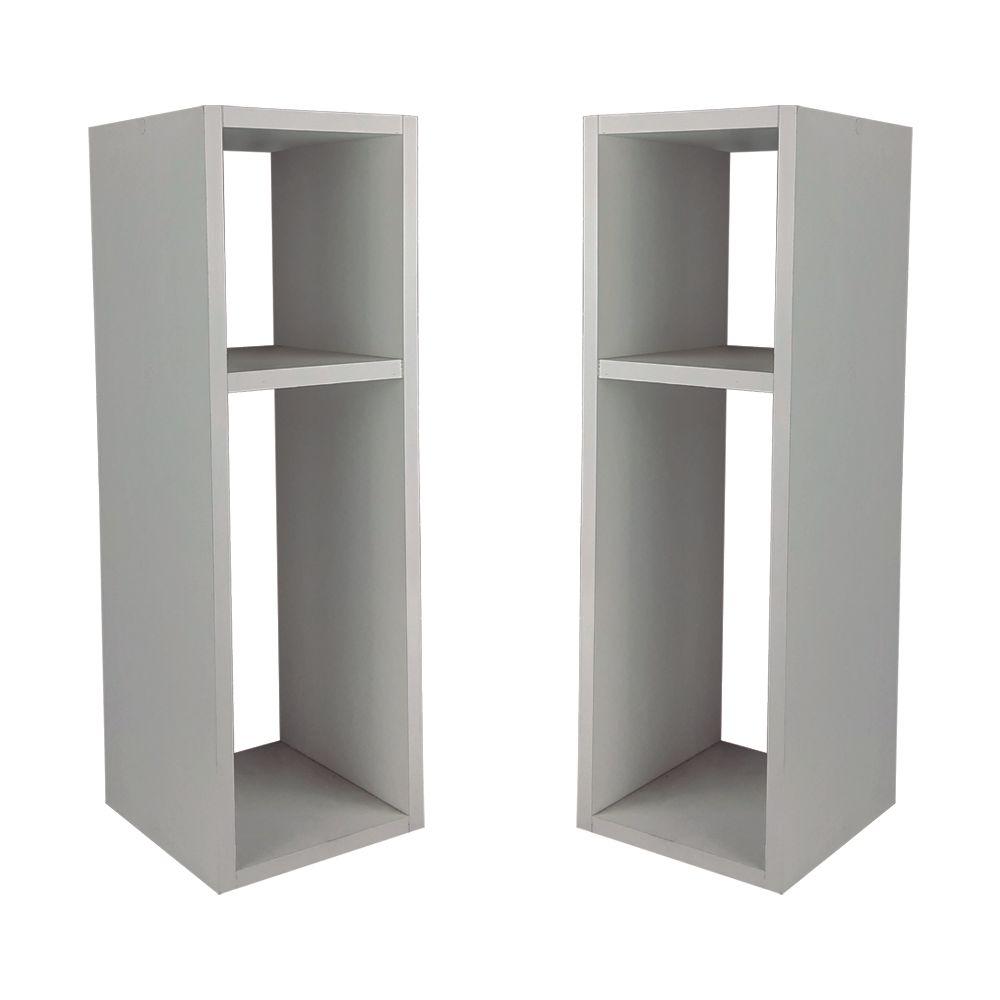 Conjunto Mesa De Cabeceira Pequena 20x20x60cm Branco Quarto Sala