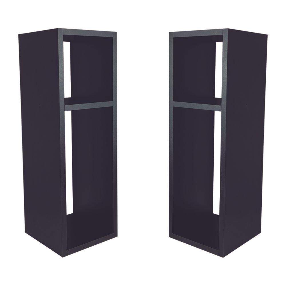 Conjunto Mesa De Cabeceira Pequena 20x20x60cm Preto Quarto Sala