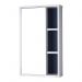 Espelho Milano para Banheiro com Armário Branco e Azul Marinho - 69 x 42cm