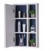 Espelho Milano para Banheiro com Armário Branco e Azul Marinho - 69 x 42cm
