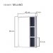 Espelho Milano para Banheiro com Armário Branco e Azul Marinho - 69 x 42cm
